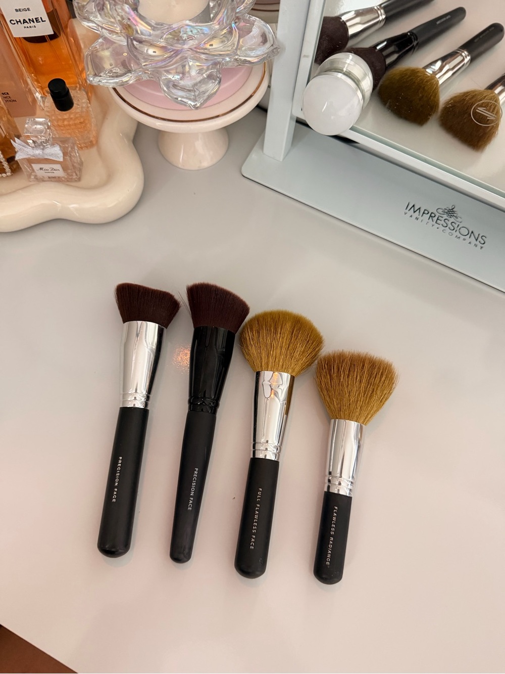 Bareminerals Luxury Face Brush Set – Black Handles with Brown Bristles